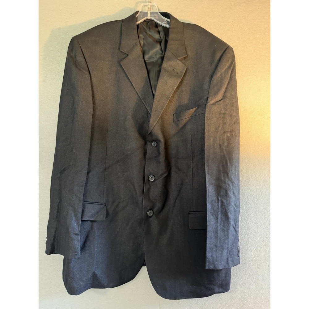 Chereskin Blazer Sport Coat Mens 48L Gray Silk Herringbone Tweed Jacket